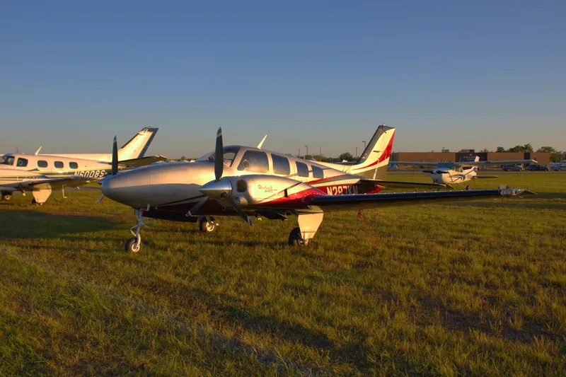 Beechcraft Baron 58P on the ramp, a type photograph